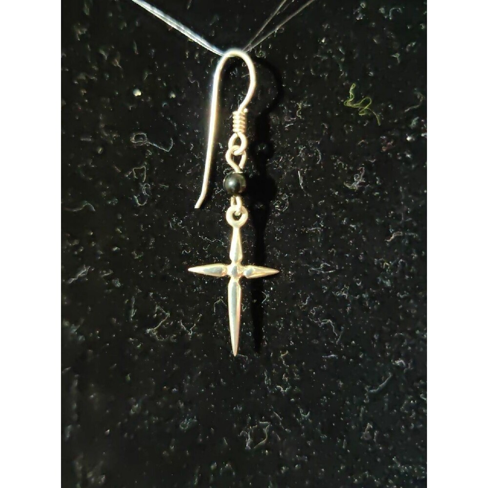 Sterling Silver Cross Earring